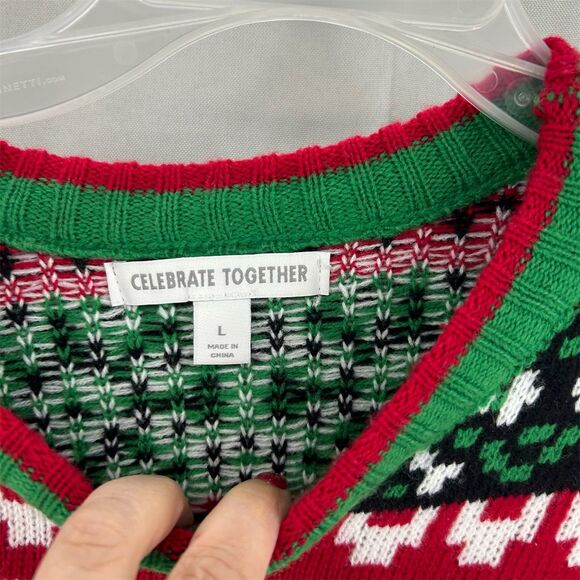 Celebrate Together Men's Tree Rexosaurus Ugly Christmas Sweater Large - Picture 3 of 8